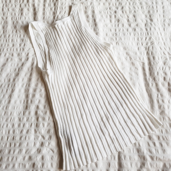 Zara White Ribbed Tank Top - Picture 3 of 3